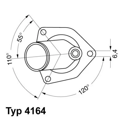 Thermostat, coolant BorgWarner (Wahler) 4164.92D)