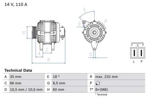 Alternator BOSCH 0 986 048 301)