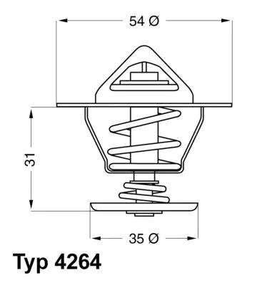 Thermostat, coolant BorgWarner (Wahler) 4264.84D)