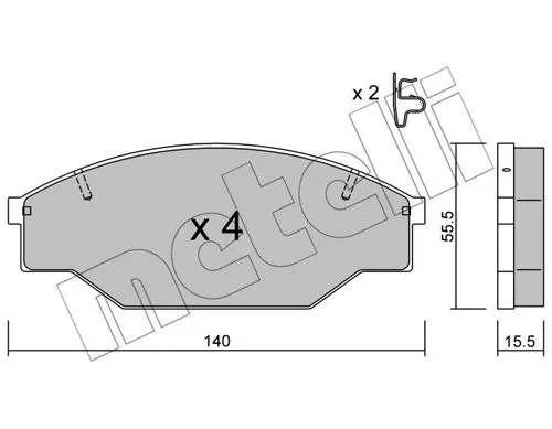 Brake Pad Set, disc brake METELLI 22-0227-0)