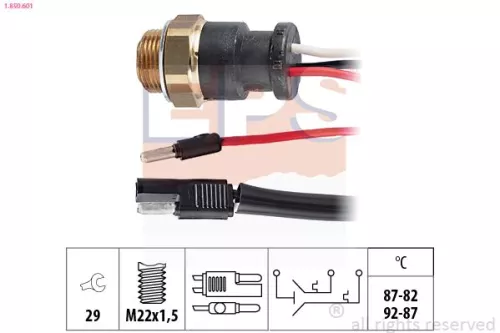 Temperature Switch, radiator fan EPS 1.850.601)