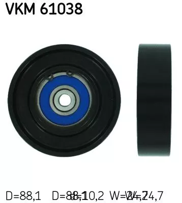 Deflection/Guide Pulley, V-ribbed belt SKF VKM 61038)