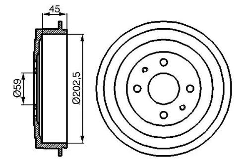 Brake Drum BOSCH 0 986 477 109)