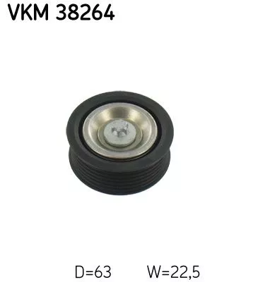 Deflection/Guide Pulley, V-ribbed belt SKF VKM 38264)