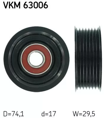 Deflection/Guide Pulley, V-ribbed belt SKF VKM 63006)