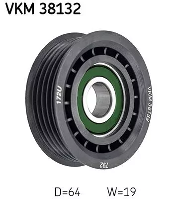 Deflection/Guide Pulley, V-ribbed belt SKF VKM 38132)