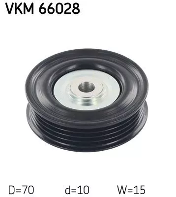 Deflection/Guide Pulley, V-ribbed belt SKF VKM 66028)