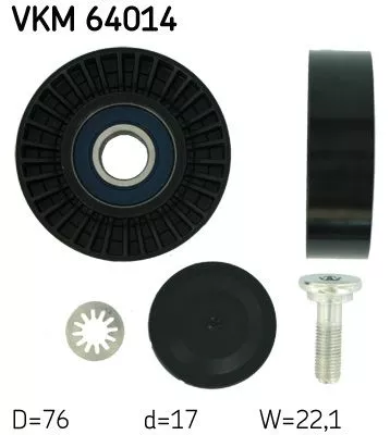 Deflection/Guide Pulley, V-ribbed belt SKF VKM 64014)