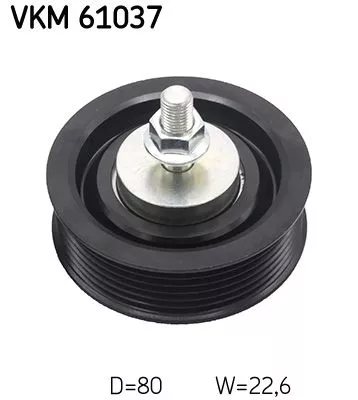 Deflection/Guide Pulley, V-ribbed belt SKF VKM 61037)