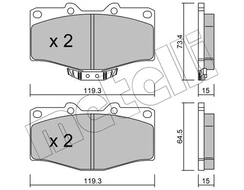 Brake Pad Set, disc brake METELLI 22-0242-0)