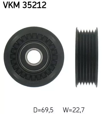 Deflection/Guide Pulley, V-ribbed belt SKF VKM 35212)