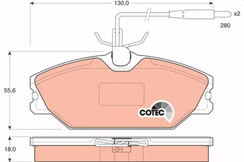 Brake Pad Set, disc brake TRW GDB1030)