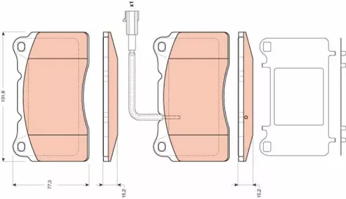 Brake Pad Set, disc brake TRW GDB1645)