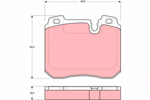 Brake Pad Set, disc brake TRW GDB1161)