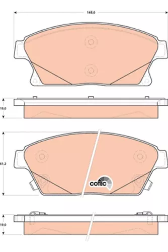 Brake Pad Set, disc brake TRW GDB1847)