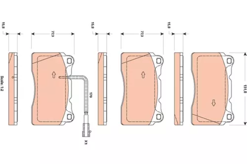 Brake Pad Set, disc brake TRW GDB1871)