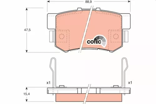 Brake Pad Set, disc brake TRW GDB3154)