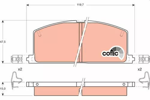 Brake Pad Set, disc brake TRW GDB323)