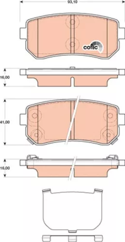 Brake Pad Set, disc brake TRW GDB3474)