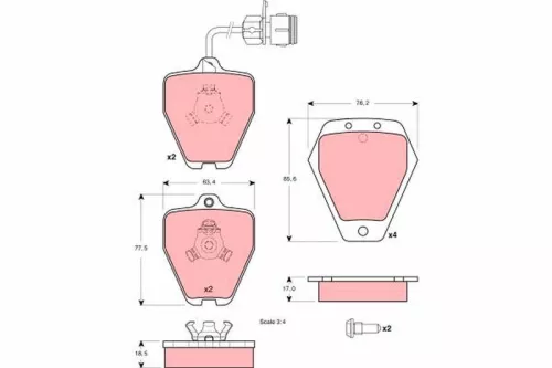 Brake Pad Set, disc brake TRW GDB1329)