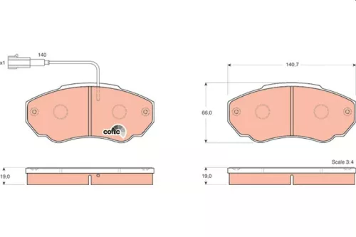 Brake Pad Set, disc brake TRW GDB1517)