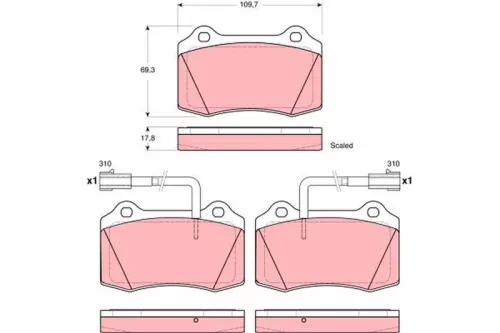 Brake Pad Set, disc brake TRW GDB1519)