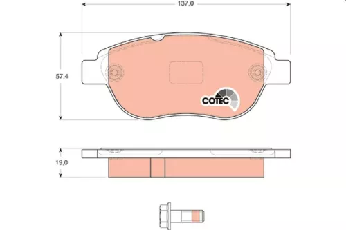 Brake Pad Set, disc brake TRW GDB1624)