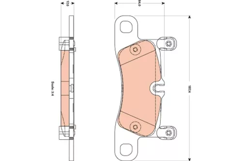 Brake Pad Set, disc brake TRW GDB1876)