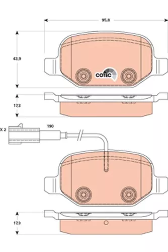 Brake Pad Set, disc brake TRW GDB1881)