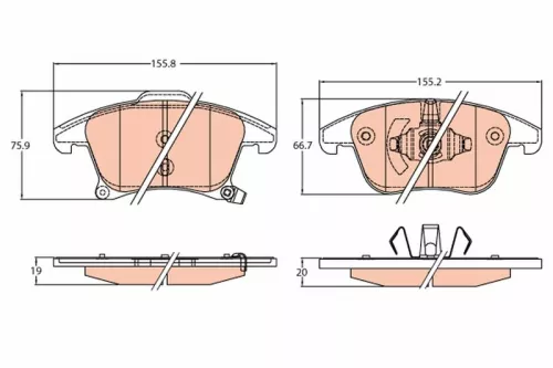 Brake Pad Set, disc brake TRW GDB2092)