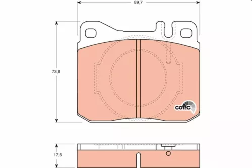 Brake Pad Set, disc brake TRW GDB264)