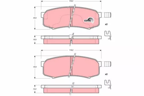 Brake Pad Set, disc brake TRW GDB3110)