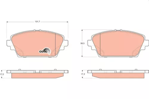 Brake Pad Set, disc brake TRW GDB3227)