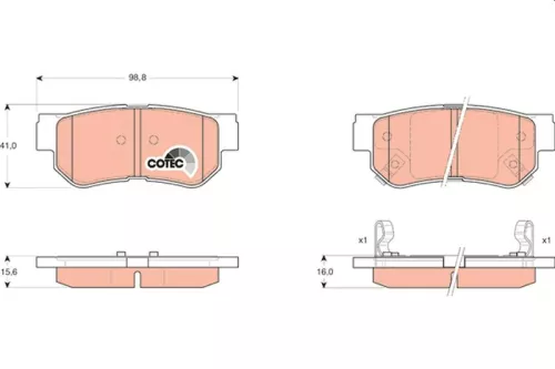 Brake Pad Set, disc brake TRW GDB3284)