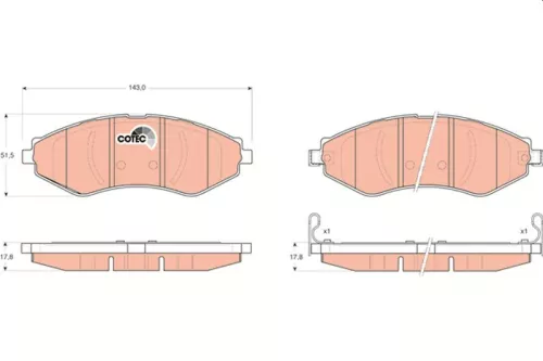 Brake Pad Set, disc brake TRW GDB3347)