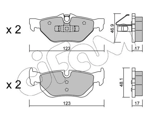 Brake Pad Set, disc brake HANS 822-642-0)