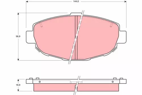 Brake Pad Set, disc brake TRW GDB1184)