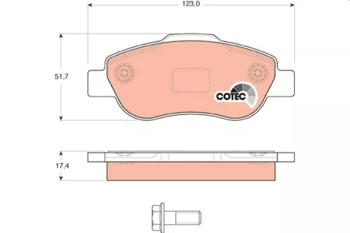 Brake Pad Set, disc brake TRW GDB1589)