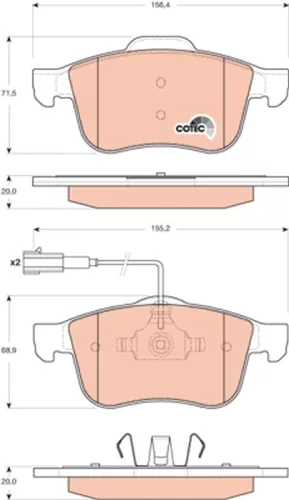 Brake Pad Set, disc brake TRW GDB1647)