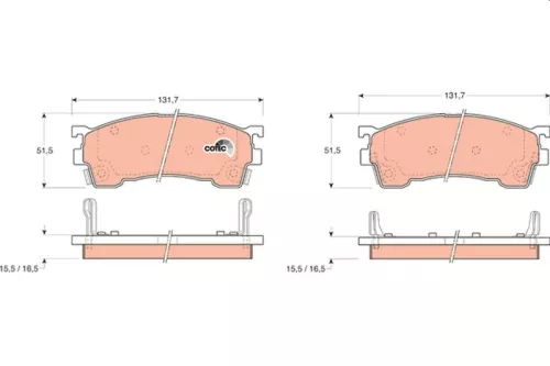 Brake Pad Set, disc brake TRW GDB1139)