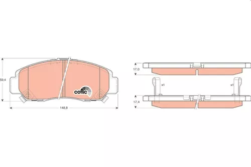 Brake Pad Set, disc brake TRW GDB3268)