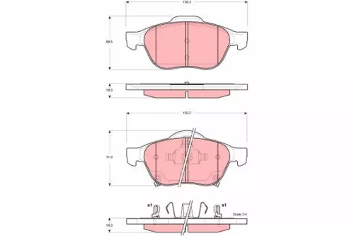 Brake Pad Set, disc brake TRW GDB3335)