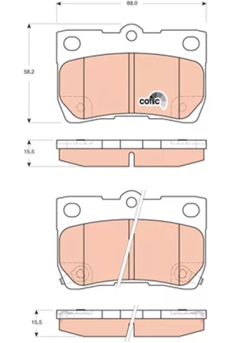 Brake Pad Set, disc brake TRW GDB3399)