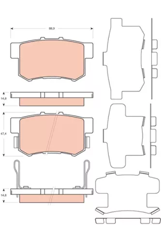 Brake Pad Set, disc brake TRW GDB3447)