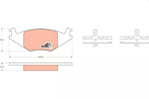 Brake Pad Set, disc brake TRW GDB463)