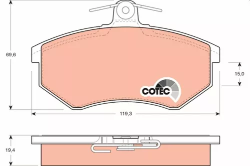 Brake Pad Set, disc brake TRW GDB826)