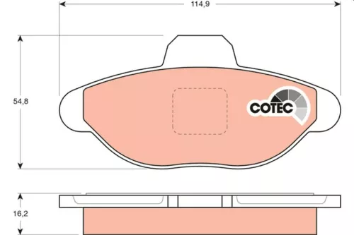 Brake Pad Set, disc brake TRW GDB1099)