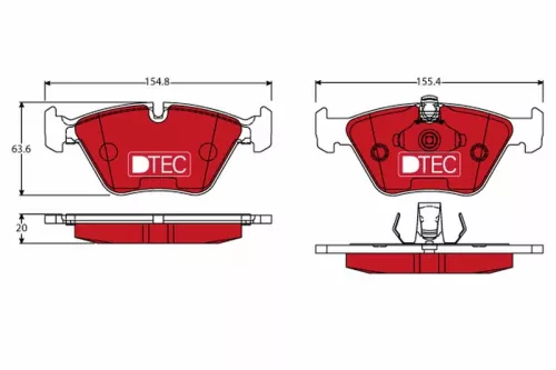 Brake Pad Set, disc brake TRW GDB1404DTE)