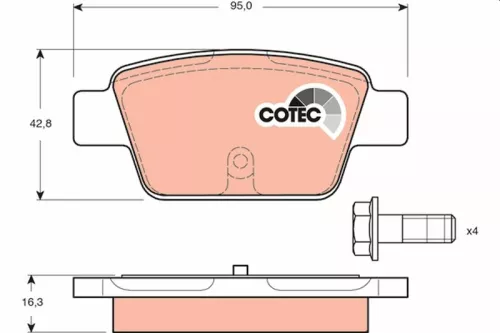 Brake Pad Set, disc brake TRW GDB1485)
