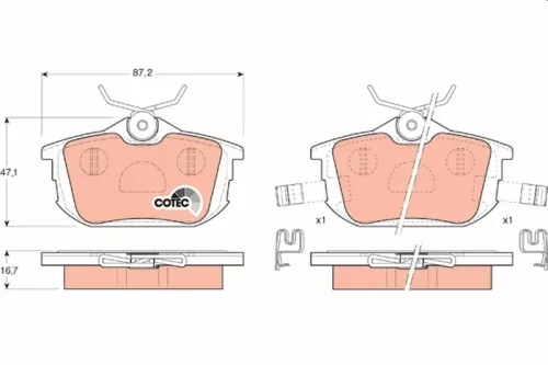 Brake Pad Set, disc brake TRW GDB1314)